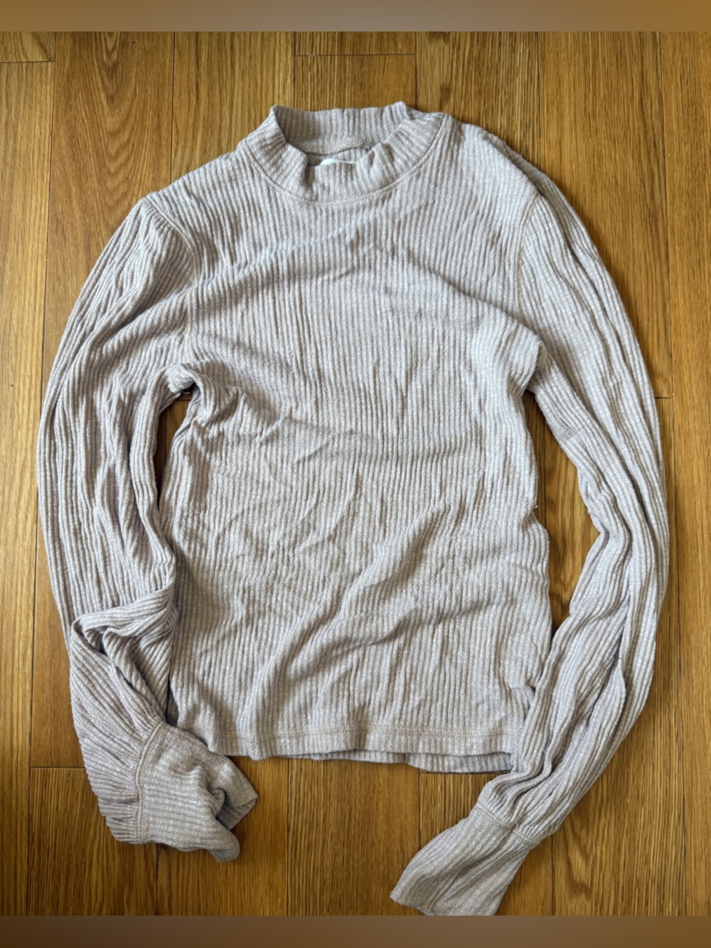 Light pink Ribbed Knit Top